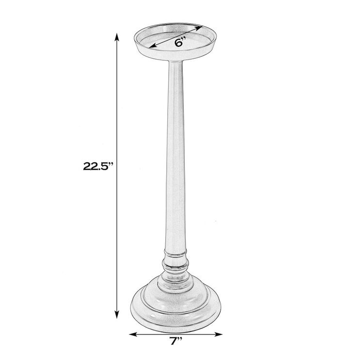 Butler Specialty Tilly 7 in. W Round All Metal Pedestal Base End Table