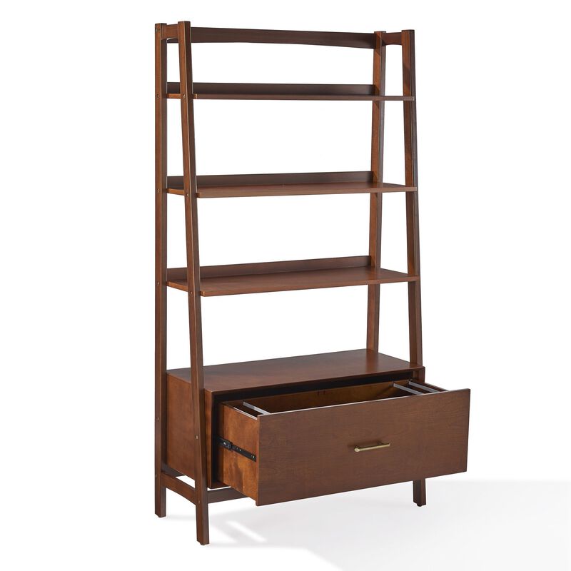 Crosley Furniture Landon Large Etagere Bookcase, Mahogany