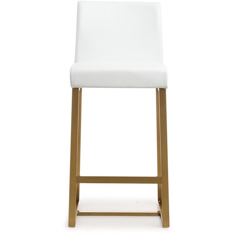 Casafoyer Denmark White Gold Steel Counter Stool (Set of 2) image number 3
