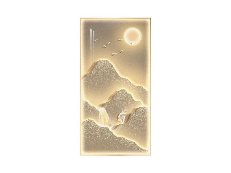 LED Lighted Mountain Wall Art Modern Landscape Canvas Decor for Living Room image number 0