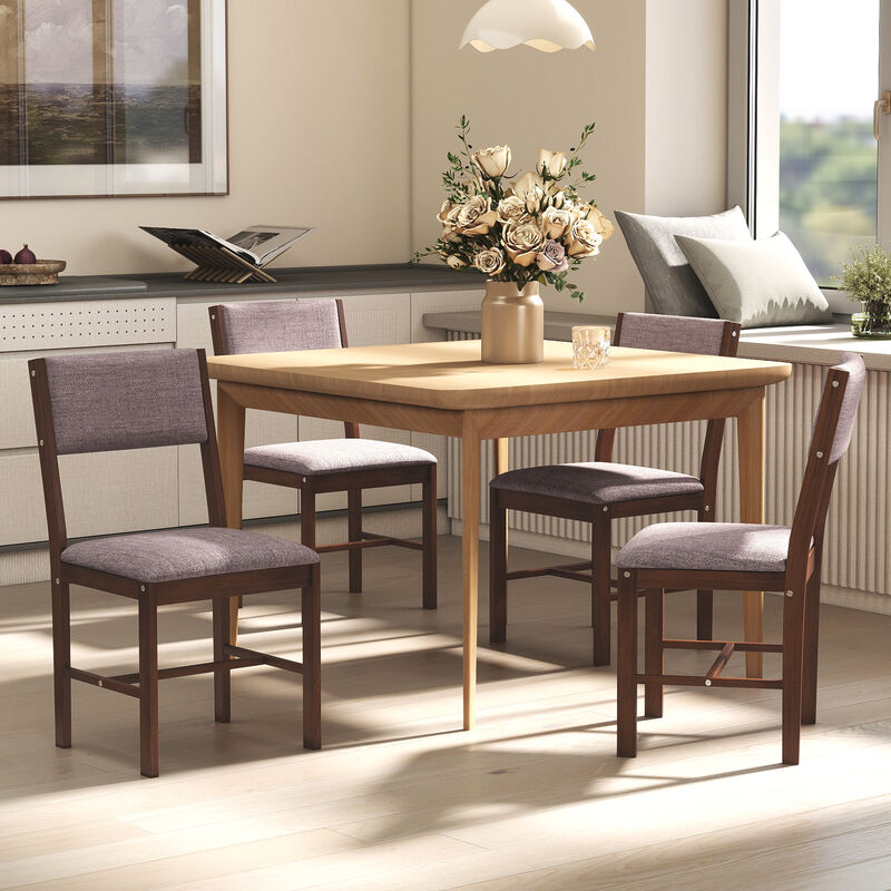 Hivvago Modern Dining Chairs Set of 4 with Linen Fabric image number 1
