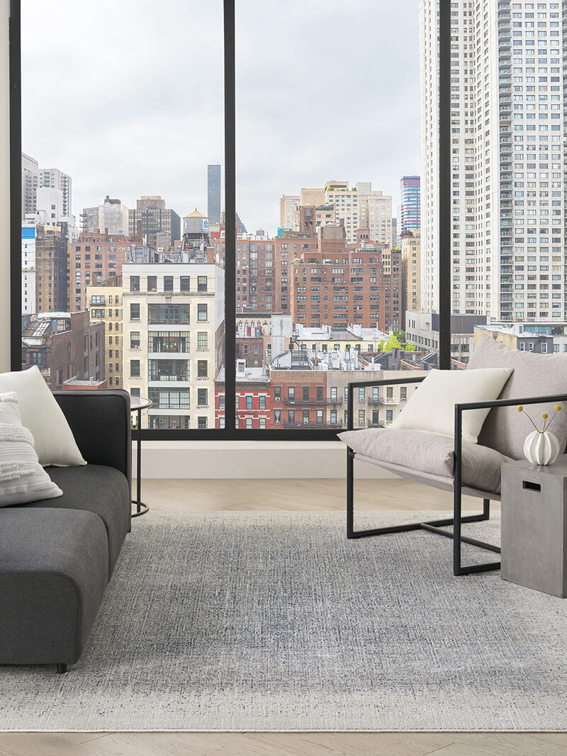 Grand Street GRN03 Ivory/Blue 9' x 12' Rug