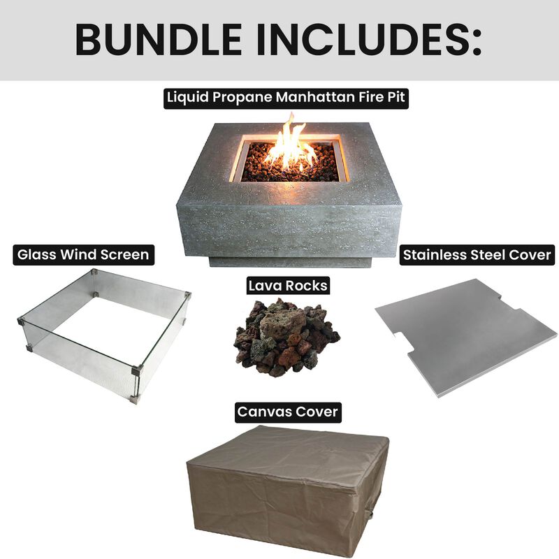 Elementi Manhattan Fire Pit Complete Set image number 9
