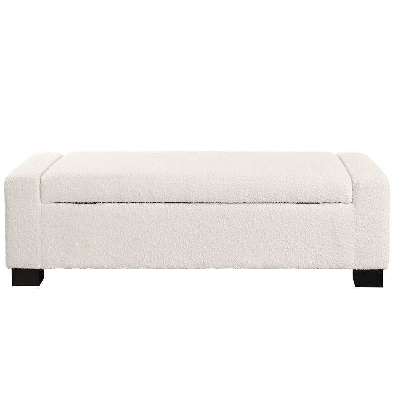 Merax Ottoman Bench Textured Fabric Rectangular Design