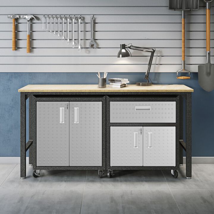Fortress Gray 3-Piece Garage Set