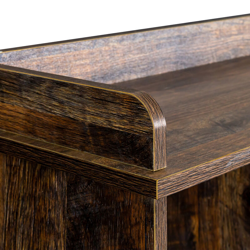 47.24 in. Tall Espresso Wood 3-Shelf Bookcase