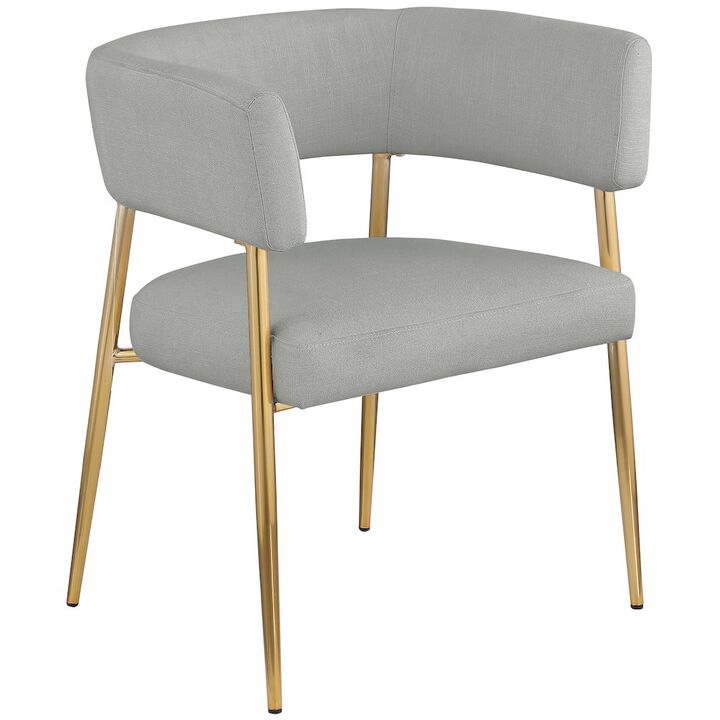 Meridian Furniture Creston Light Grey Durable Linen Textured Fabric Dining Chair