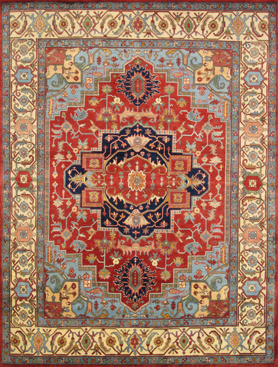 Pasargad Home Serapi Hand-Knotted Wool Area Rug