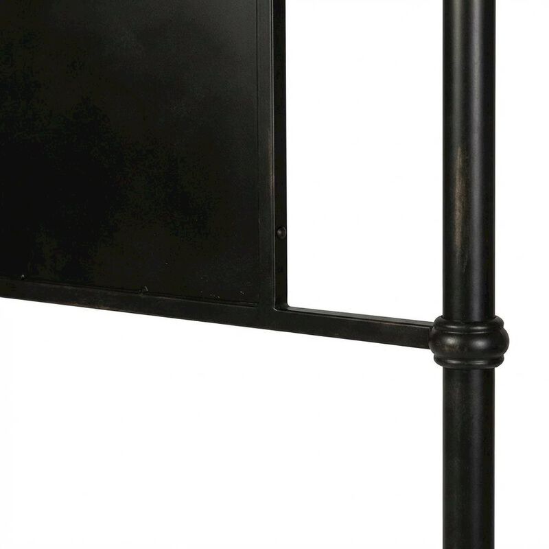 Distressed Metal Queen Metal Headboard with Vintage Design and Metal Tube Frame image number 4