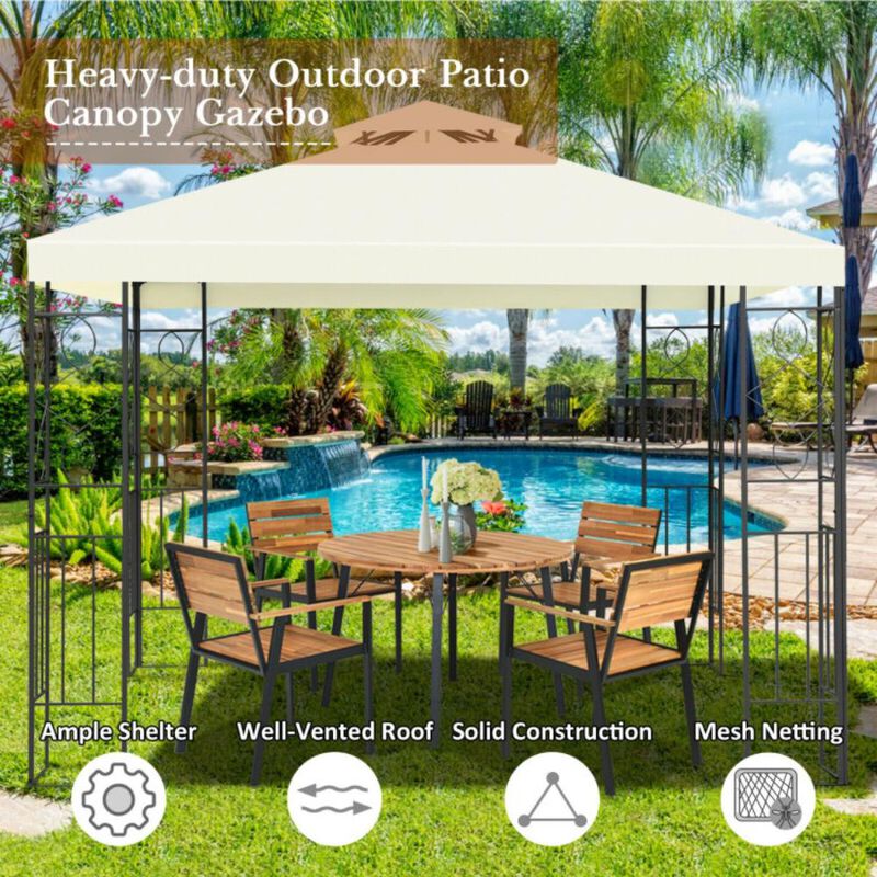 Hivvago 2 Tiers 10 x 10 Feet Patio Gazebo Canopy Tent