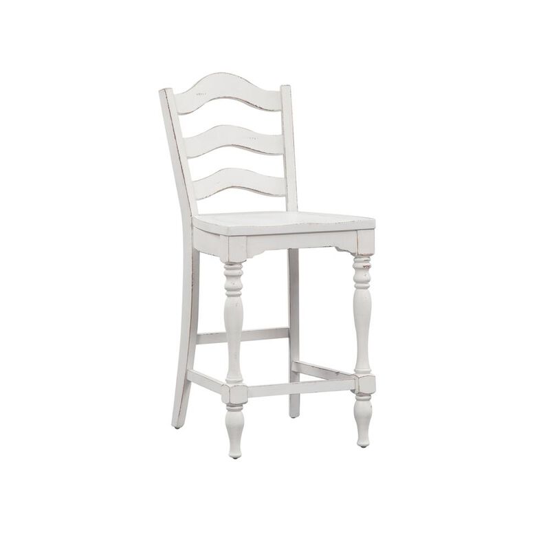 Liberty Furniture Magnolia Manor Ladder Back Counter Chair (RTA)-Set of 2 in Antique White image number 6