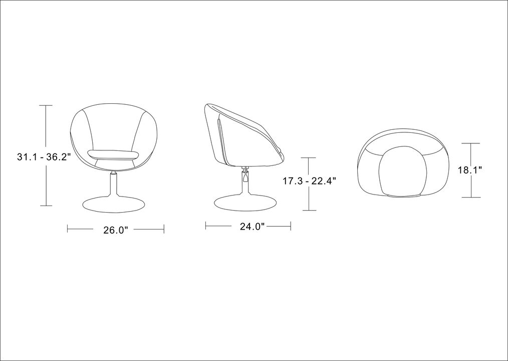 Hopper Orange Swivel Accent Chair