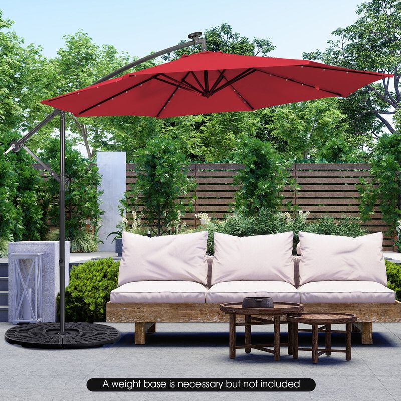 Mondawe 10 Feet Patio Cantilever Umbrella with Tilting System