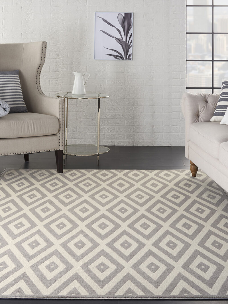 Grafix GRF18 White/Gray 5'3" x 7'3" Rug