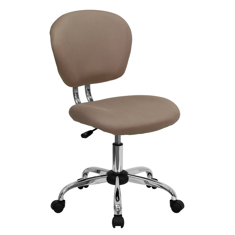 Beverly Mid-Back Coffee Brown Mesh Padded Swivel Task Office Chair with Chrome Base image number 0