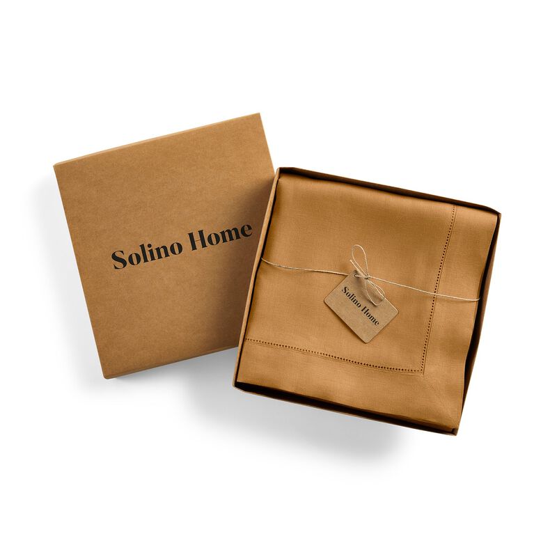 Solino Home Classic Hemstitch 100% Linen Tablecloth &ndash; Handcrafted, Machine Washable, Perfect for Holiday and Everyday Dining