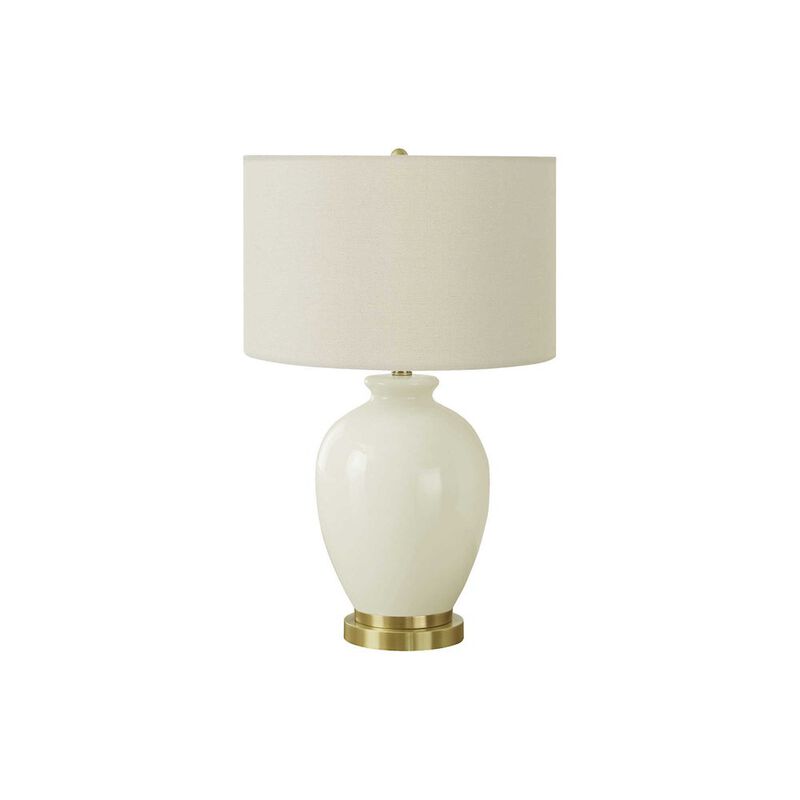 ="Lighting, 26""H, Table Lamp, Ivory / Cream Shade, Cream Ceramic, Transitional