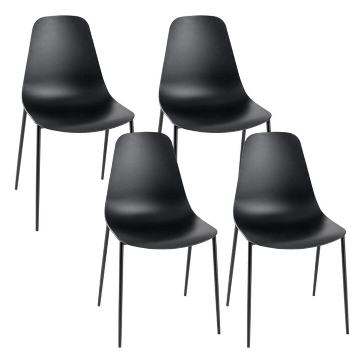Hivvago Armless Dining Chair Set of 4 Leisure Chair with Anti-slip Foot Pads