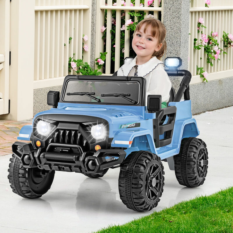 Kids 12V Ride On Truck with Threaded Wheels Remote Control and 3 Speed Modes image number 1