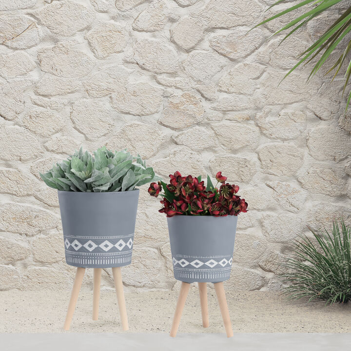 Diamond Planter with Wood Legs