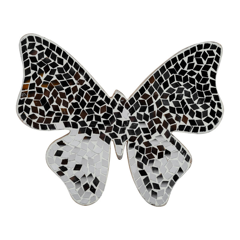 8" Mosaic Butterfly, White image number 0