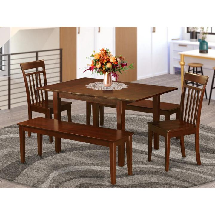 5 Pc dinette set for small spaces-Tables and 2 Chairs for Dining room and 2 Benches