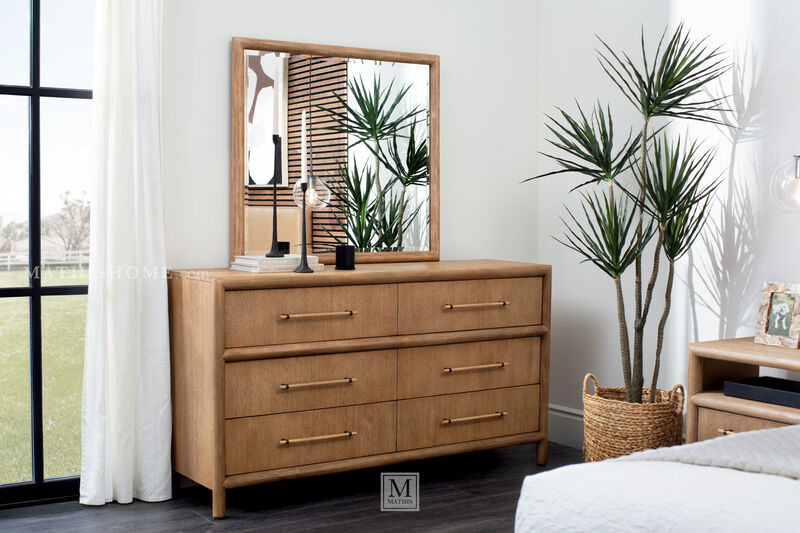 Dorsey Drawer Dresser & Mirror in Granola image number 2