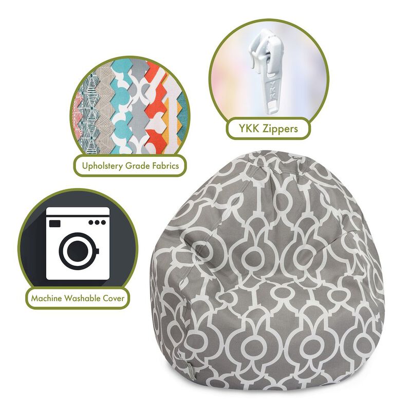 Majestic Home Goods Large Bean Bag Athens Gray