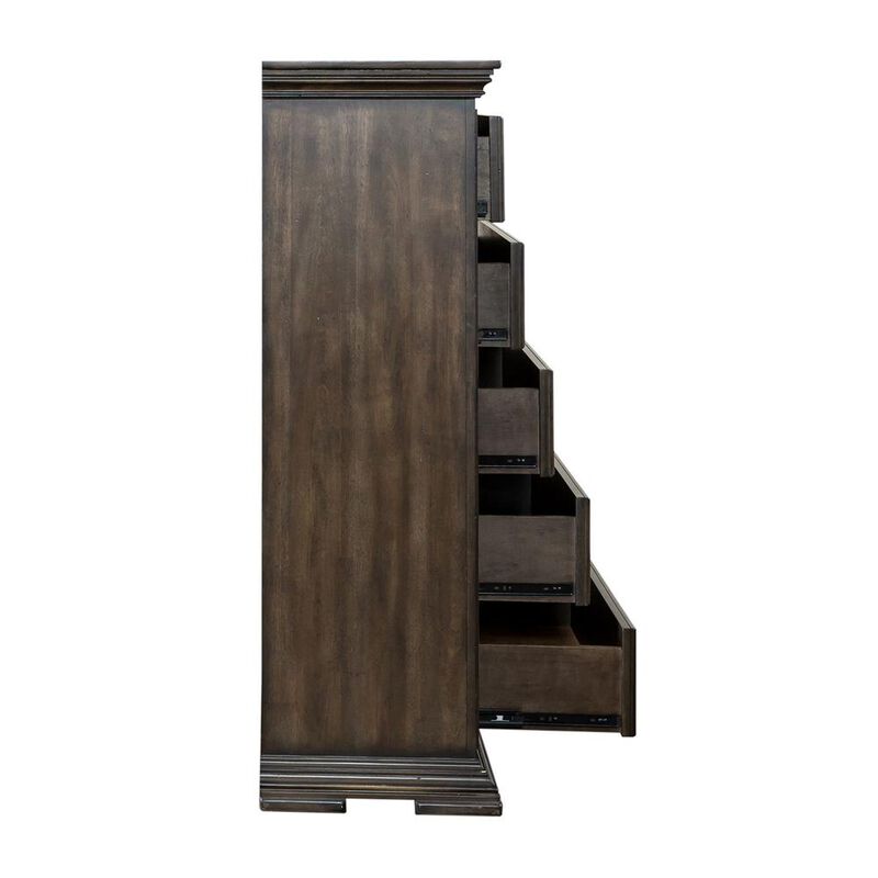 Liberty Furniture Big Valley 5 Drawer Chest in Whitestone w/ Heavy Distressing image number 2