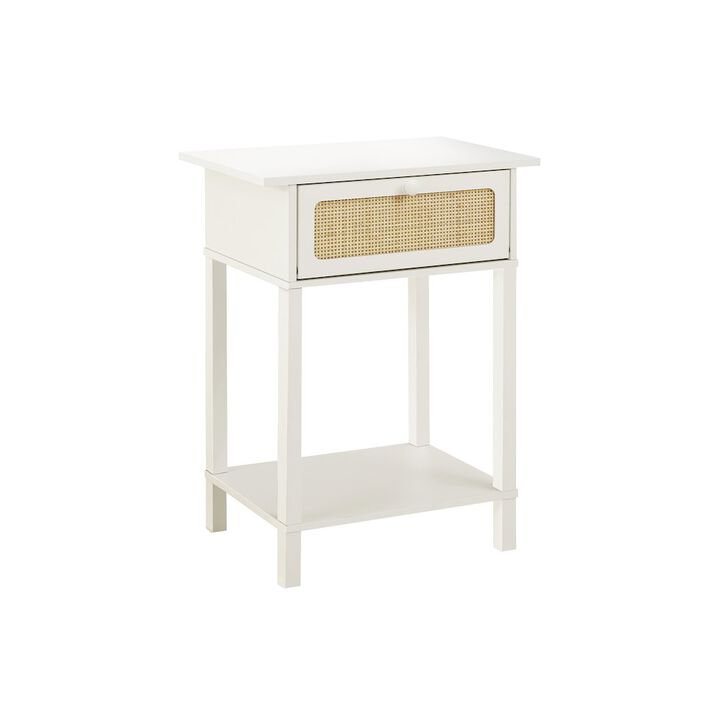 Accent Table, Bedroom, Living Room, White Laminate, Transitional