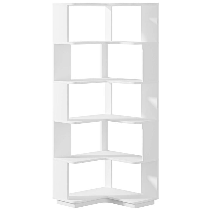 Tribesigns 6-Tier Corner Bookshelf, 64.96" Corner Bookcase