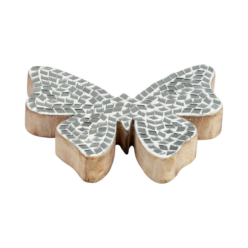 6" Mosaic Butterfly, White image number 1