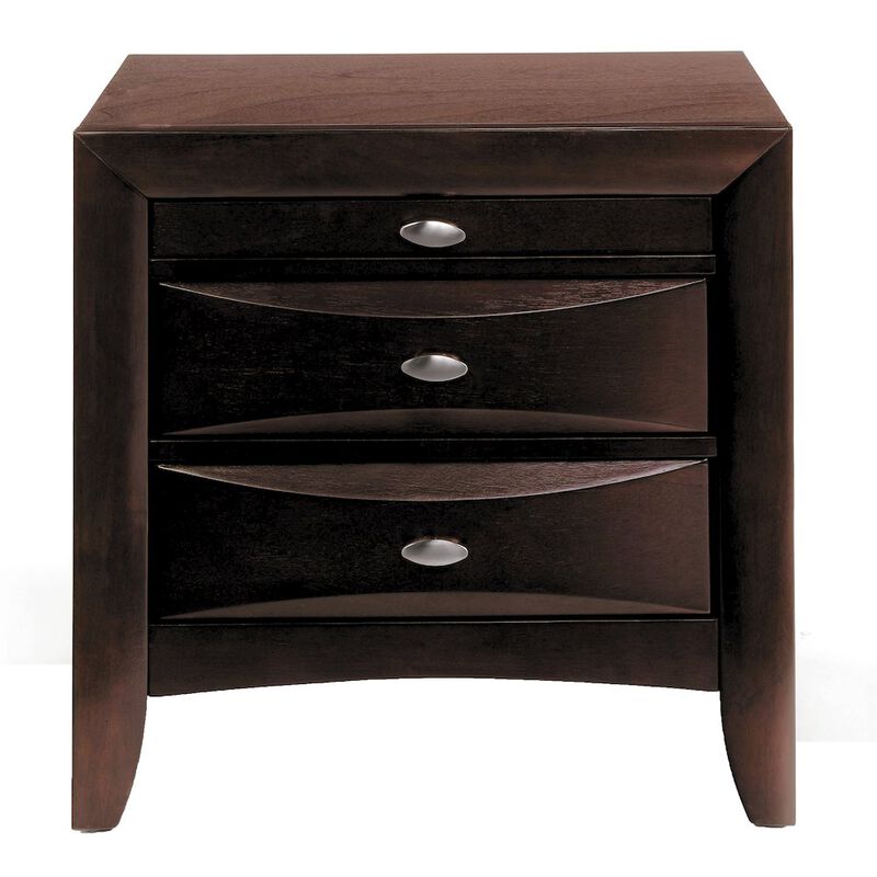 Plethoria Home Espresso 2-drawer Nightstand