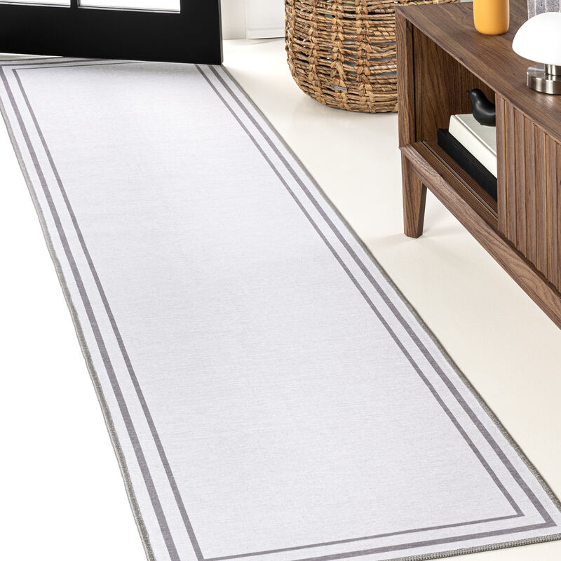 Sloane Classic 2-Stripe Border Washable Area Rug
