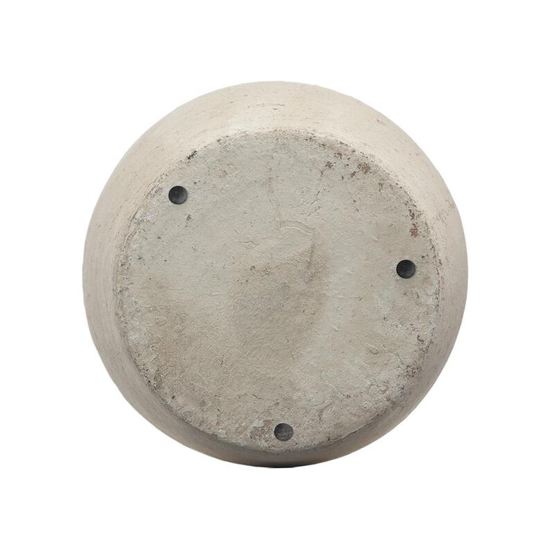 HomeRoots 16" Antiqued Bronze And Light Gray Color Block Ceramic Round Jug Vase image number 2