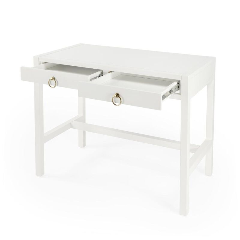 Starlight Canyon Home White Writing Desk with Drawer - Narrow Desk with Drawers for Home Use image number 4