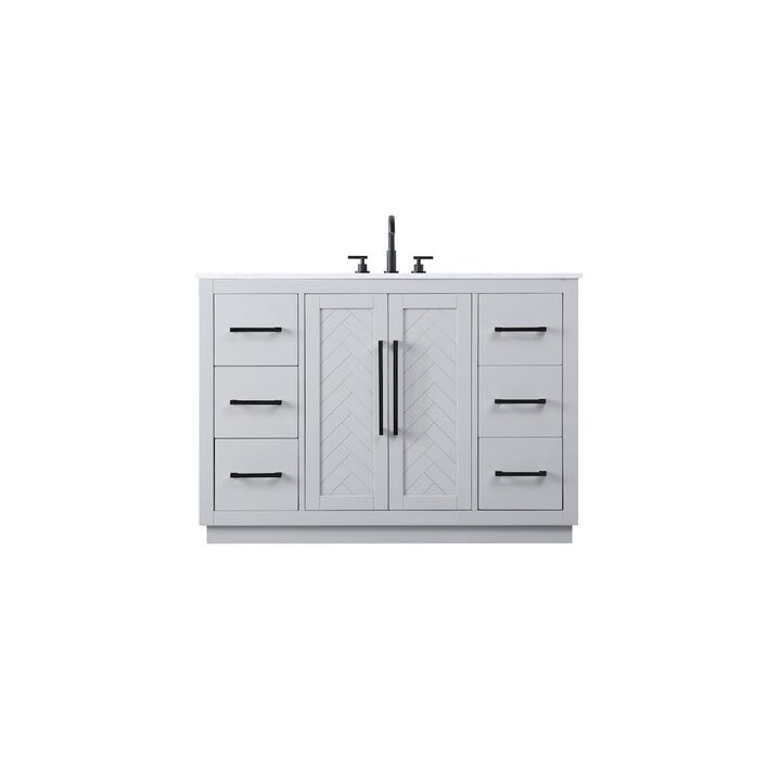 Elegant Kitchen and Bath 48 inch Single Bathroom Vanity in Grey
