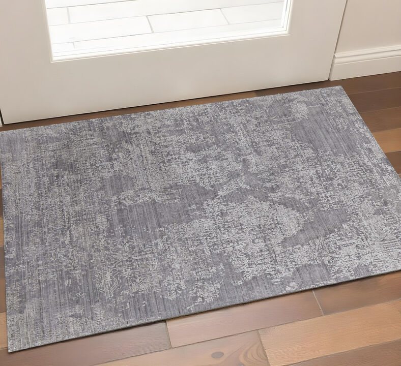 HomeRoots Abstract Hand Woven Distressed Area Rug