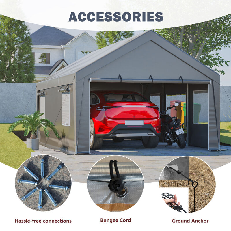 13'x20' Canopy with 2 Roll-Up Doors image number 6