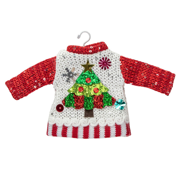8" Knitted Ugly Sweater with Hanger Christmas Tree Ornament