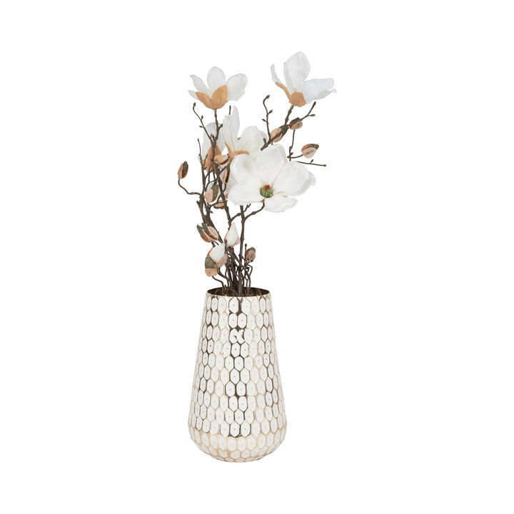 Metal, 11" Tribal Vase, Gold