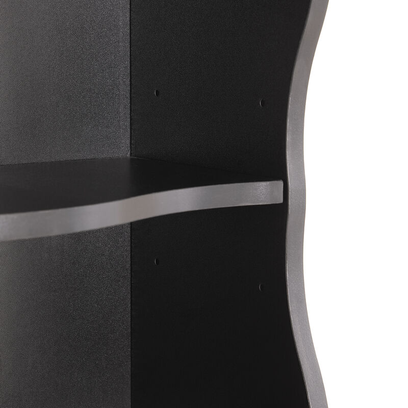 Merax 8-layer adjustable shelf ultra-thin bookshelf with a wavy border design image number 3