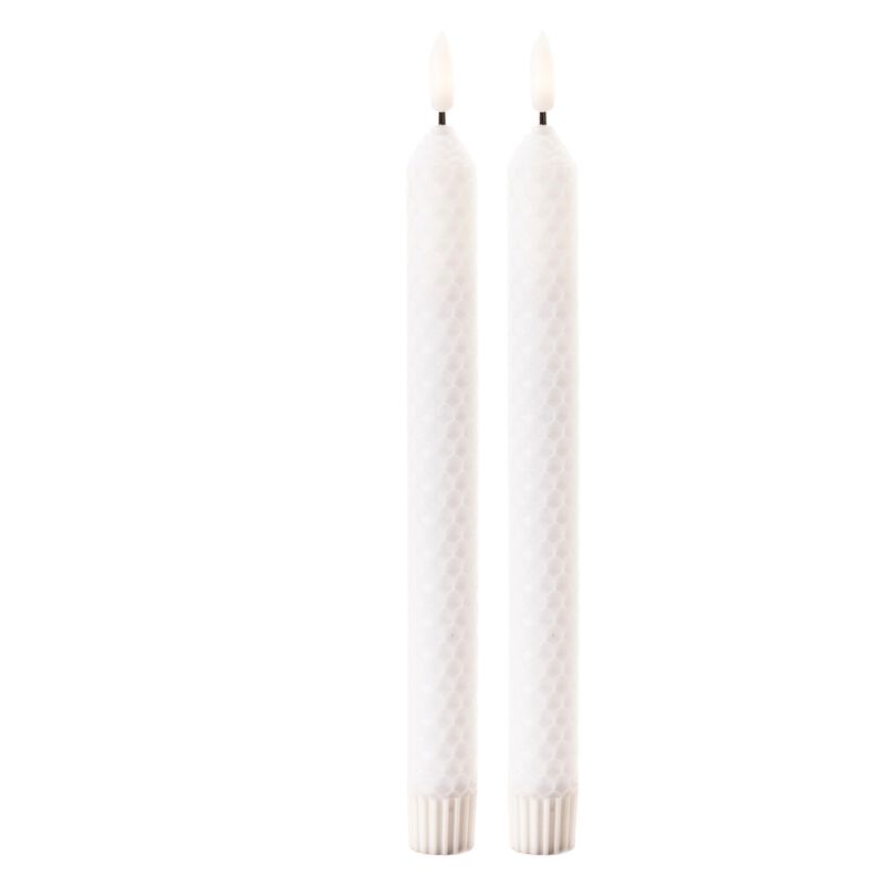 Set of 2 Taper Candles – Textured Wick Candles for Centerpieces, Mantels & Romantic Lighting