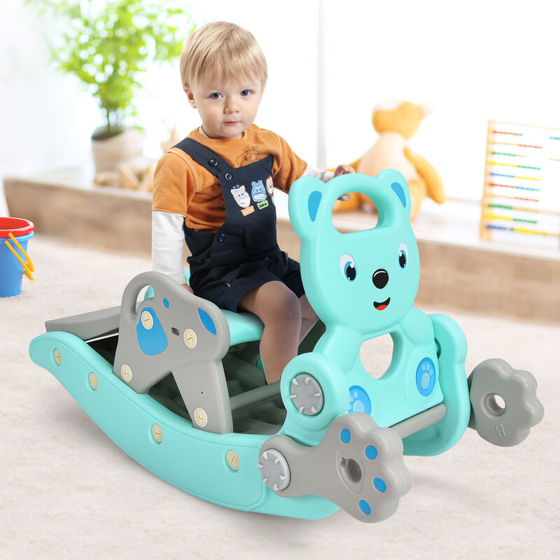 Toddler 4-in-1 Rocking Horse Slide Playset with Hoop image number 2