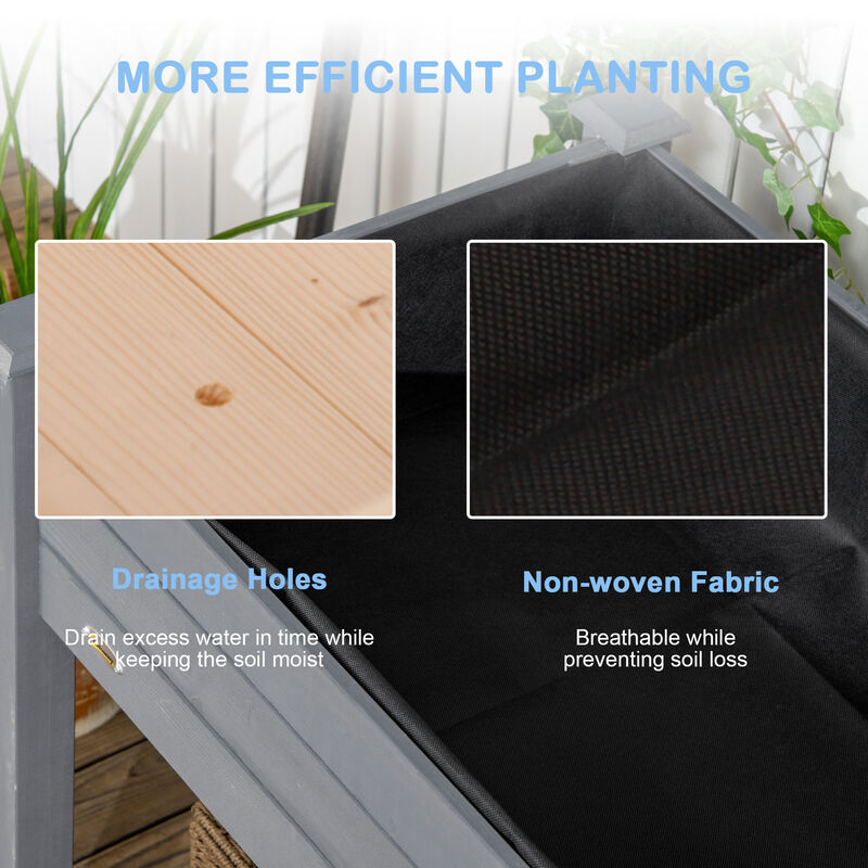 Hivvago Raised Planter Box 48" for Vegetables Herbs and Flowers image number 6