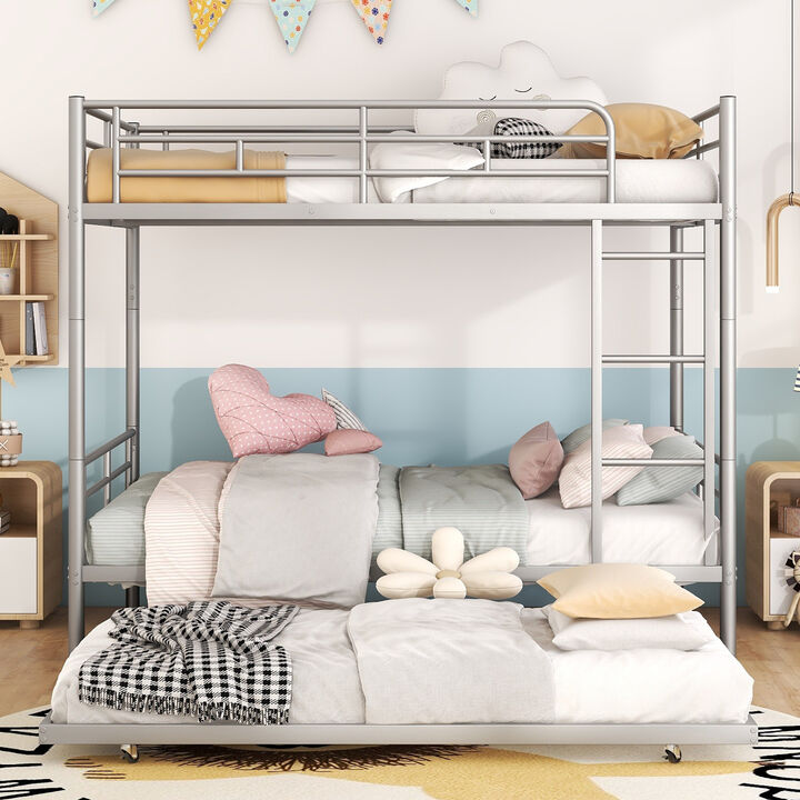 Merax Contemporary Iron Bunk Bed with Chrome Finish