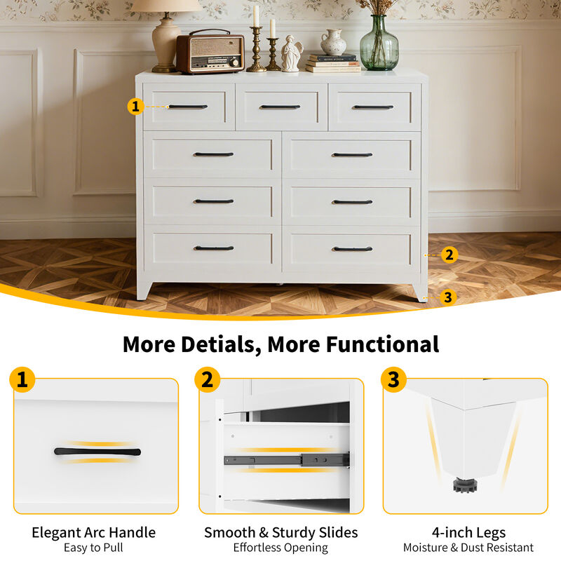 Kankes  9-Drawer Metal Dresser image number 6