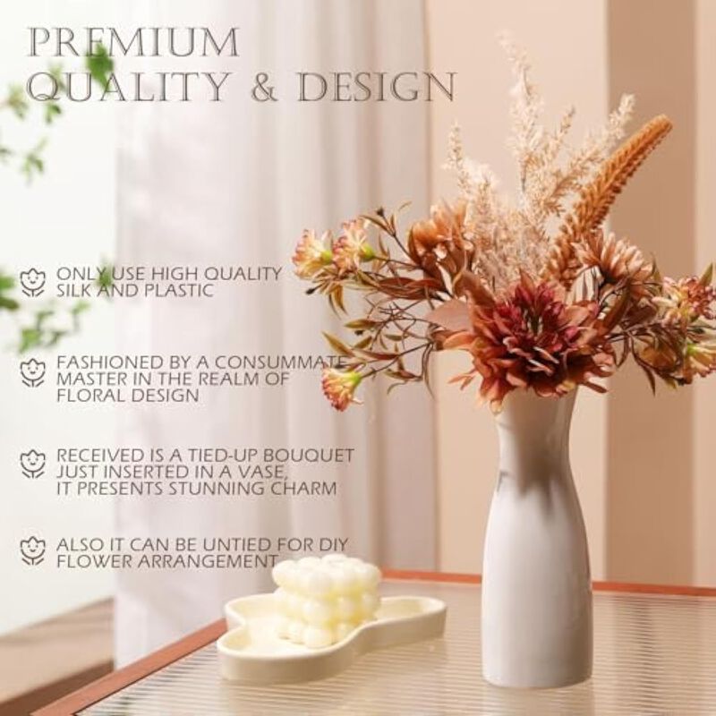 Artificial Dahlia Flower Stems Home Decor Bouquet Arrangement image number 3