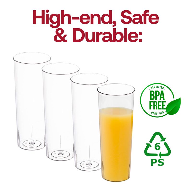 10 oz. Clear Round High Ball Plastic Cups (250 Cups) image number 5