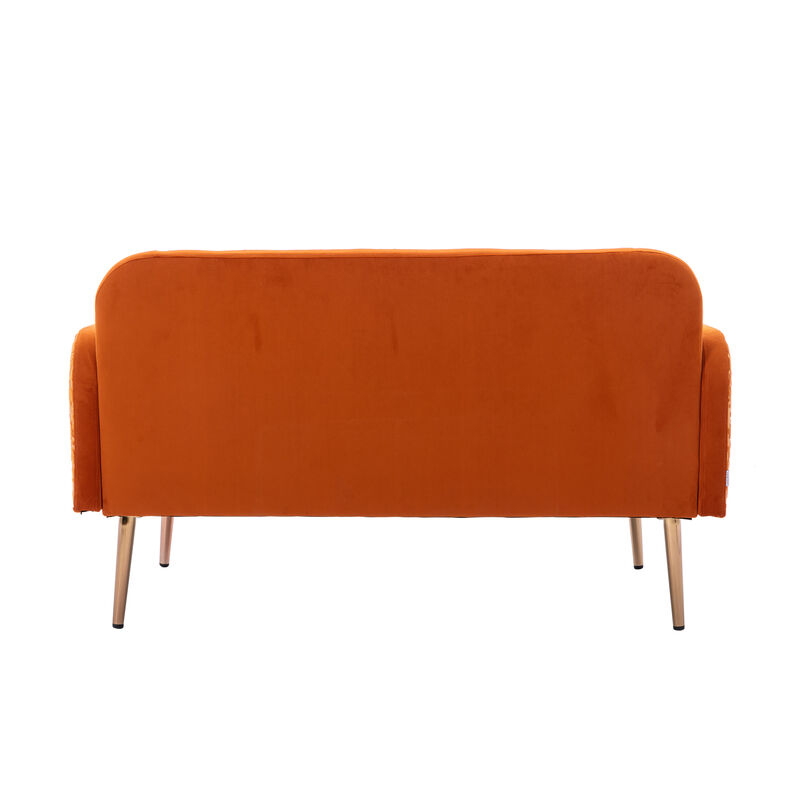 Velvet Sofa - Accent Loveseat with Metal Feet - Stylish and Comfortable